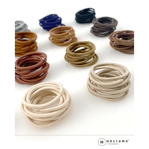 Heliums Small Hair Ties - Red - No Damage Mini 1 Inch Reusable 2mm Elastics for Thin Hair and Kids, Neutral Ponytail Holders - 48 Count