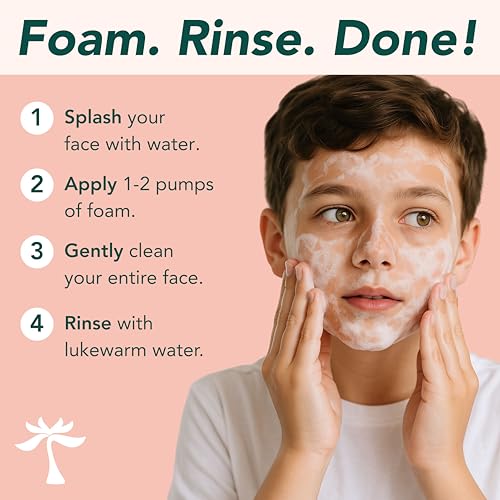 Tropiculture Clean Kids Face Wash | Gentle Facial Cleanser for Kids, Preteens, & Teens | Glow Melon Watermelon FaceWash | Natural, Non-Toxic Skin Care for Girls & Boys | Sensitive Skin Friendly