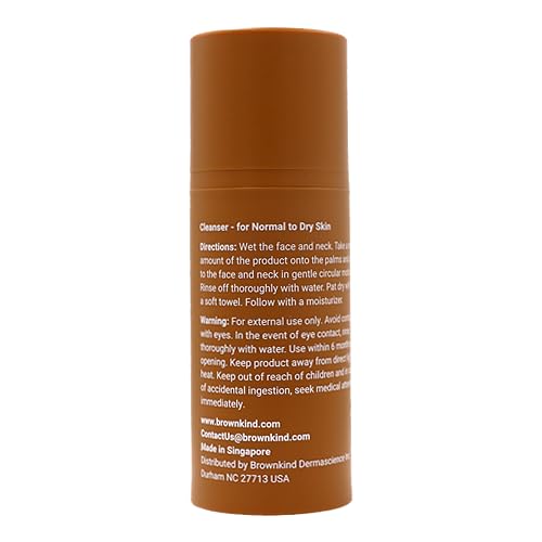 brownkind Cleanser for Normal to Dry Skin – Gentle Hydrating Face Wash, With Amla & Rainbow Algae, Dermatologist-Designed for Melanin-Rich Skin, 100ml