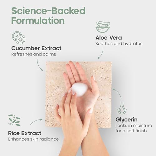 KIREI Foam Cleanser - Gentle Face Wash for Women with Aloe Vera & Cucumber Extract, Hydrating & Soothing, Dermatologically Tested, Suitable for Sensitive Skin, Paraben-Free