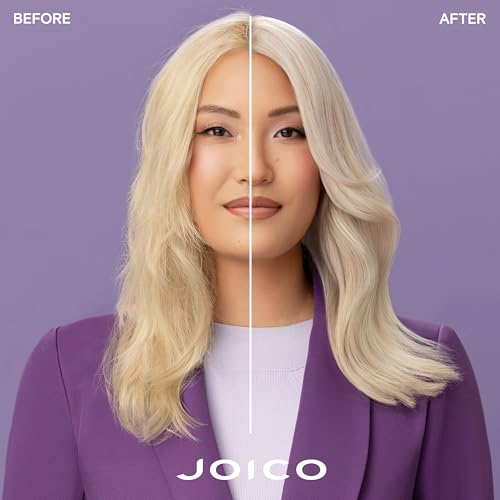 Joico Color Balance Purple Conditioner | For Cool Blonde, Gray Hair | Eliminate Brassy Yellow Tones | Boost Color Vibrancy & Shine | UV Protection | With Rosehip Oil & Green Tea Extract | 8.5 Fl Oz