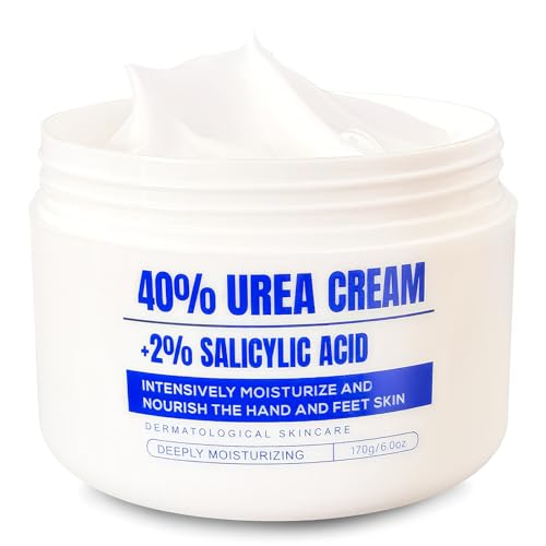 40% Urea Cream with 2% Salicylic Acid ? Foot, Hand & Heel Cream for Dry, Cracked Skin, Callus & Rough Elbows ? Intensive Moisturizing Lotion for Feet, Hands & Knees ? 6oz