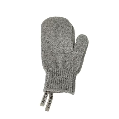 Scrub Gloves - Exfoliating Shower Mitts - Washable - Face and Body - for Men and Women (6 Pairs Bone)