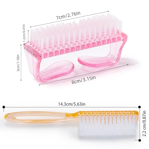 Handle Grip Nail Brush, Hand Fingernail Scrub Cleaning Brushes for Toes and Nails Cleaner, Pedicure Scrubbing tool kit for Men and Women 5 Pack (Multicolor)