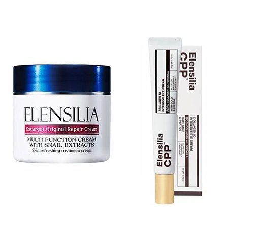 Korean Cosmetics Elensilia Escargot Original Repair Cream with Snail Extracts 50g+Escargot seaweed soap