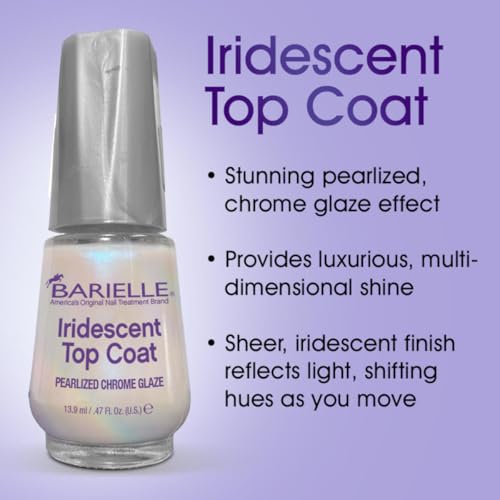 BARIELLE Iridescent Top Coat .47 oz. - Pearlized Chrome Glaze Nail Polish Top Coat