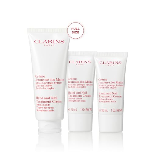 Clarins Hand and Nail Treatment Cream | Award-Winning | Softens, Nourishes and Shields Skin | Strengthens Nails and Conditions Cuticles | Natural Plant Extracts, Including Shea Butter