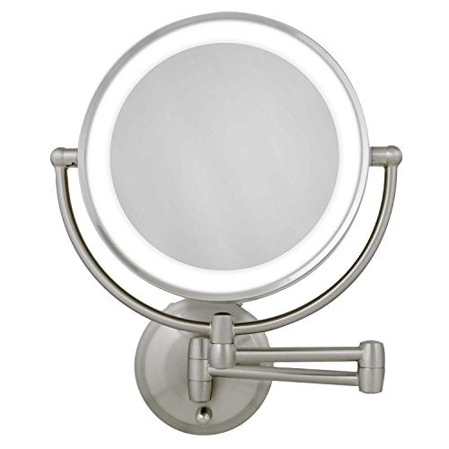 Zadro 11" LED Wall Mounted Makeup Mirror 10X/1X Shaving Mirror Cordless or Battery Operated Vanity Mirrors for Wall