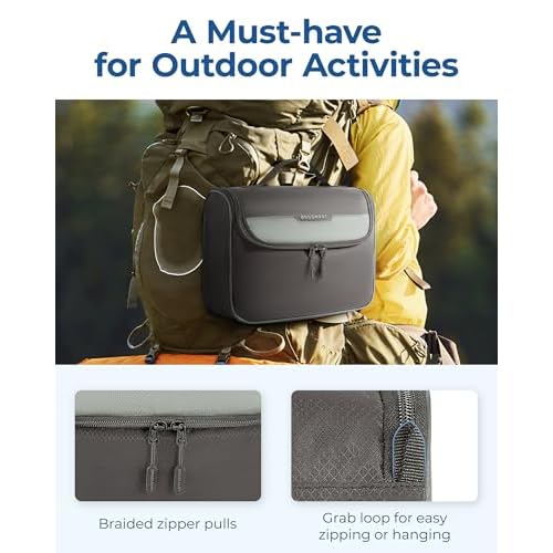 BAGSMART Travel Toiletry Bag for Men, Hanging Toiletry Bag for Mens Traveling, Outdoor Activities, Bathroom Shaving, Travel Essentials Dopp Kit Organizer 360 Swivel Hook Water Resistant, Blue
