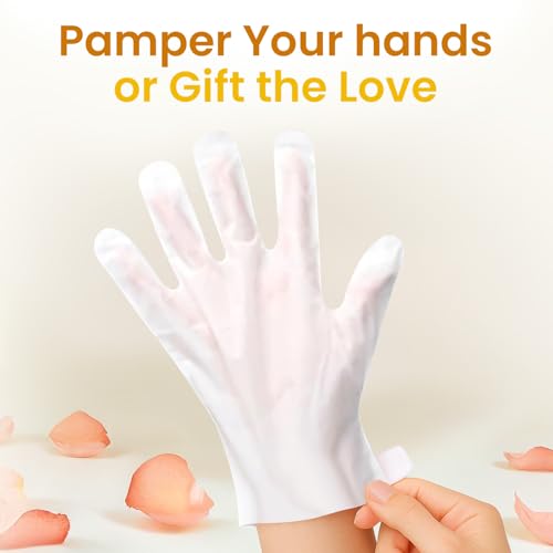 Repairing Hand Mask for Dry Cracked Hands, Hand Masks with Shea Butter, Jojoba Oil & Vitamin E, Moisturizing Gloves, Skin Care Gifts for Women & Men, Self Care Gifts for Women (6 Pairs)