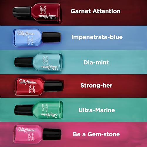 Sally Hansen Hard as Nails, Garnet Attention, Long Lasting, Chip Resistant, Opaque, Shiny Red Nail Polish