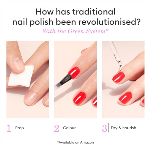 Manucurist Green Nail Polish Bois de Rose - Dusty Pink Nail Polish - 9-Free, Plant-Based and Vegan - Manicure - Made in France - 0.5 fl oz