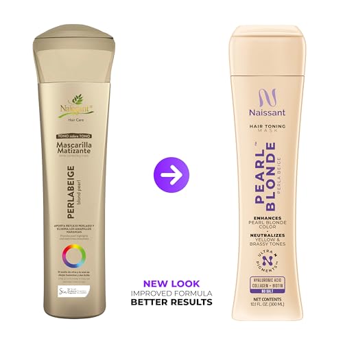 naissant Perla Beige Hair Purple Toning Mask | Eliminates Brassiness | Neutralizes Yellow & Orange Tones | Paraben, Ammonia & Sulfate Free | Pro-Vitamin B5, Olive Oil & Honey (Perla Beige) 10.1 Fl Oz