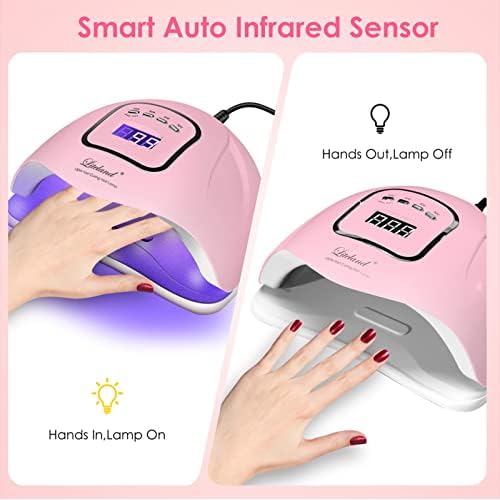 UV Gel Nail Lamp,150W UV Nail Dryer LED Light for Gel Polish-4 Timers Professional Nail Art Accessories,Curing Toe Nails