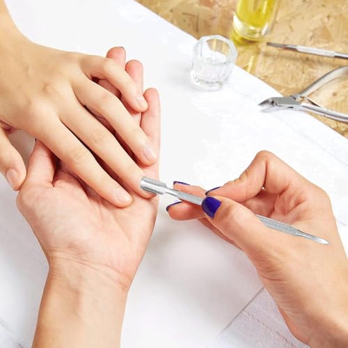 4pcs Cuticle Pusher Metal Cuticle Pusher Tool Kit Nail Cleaner Cuticle Care Nail Cuticle Remover Tools Nail Scraper Under Nail Cleaner Tool Cuticle Pushers for Fingernails Toenails