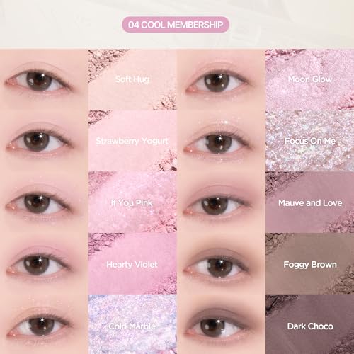 lilybyred Mood keyboard eyeshadow palette | Soft neutral ash color, Long-Wearing, glitter, Clear watercolor | Palette With Easy Color Matching For All | K-beauty (04#Cool membership)