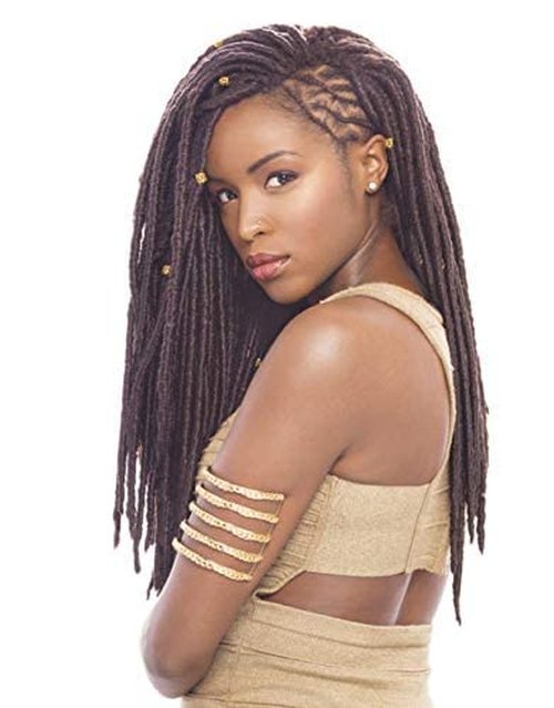 Janet Collection Synthetic Hair Crochet Braids 2X Havana Mambo Faux Locs 18" (4-Pack, 1B)