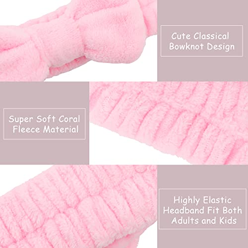 12PCS Microfiber Makeup Headbands and Wristbands Set for Women & Girls - Soft Elastic Bow Headbands with Highly Absorbent Wristbands for Face Washing, Shower, Skincare & Gifts