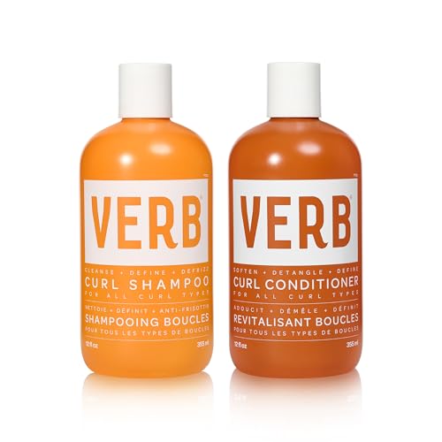 VERB Curl Shampoo + Conditioner Duo - Cleanse and Smooth - Frizz Control + Definition- Vegan, No Parabens or Harmful Sulfates