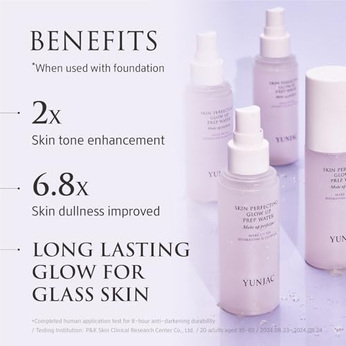 Skin Perfecting Glow Up Prep Water Makeup Fixer(1.69 fl oz) ? Lightweight Fine Mist for Long-Lasting Makeup, Glow Booster, Smooth Radiant Skin Finish, Korean Skincare by YUNJAC