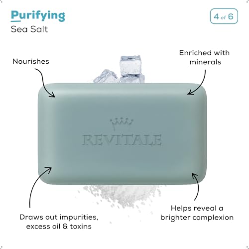 REVITALE Natural Cleansing Soap Bars Set ? 6 x 100g ? Daily Hand, Face & Body Wash, Shower Soap & Skincare Gift Set