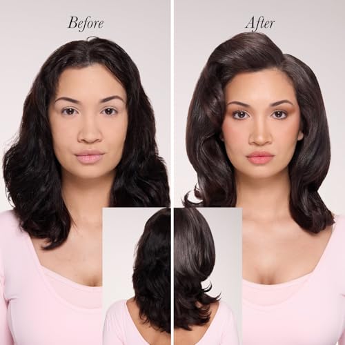 L'ANGE HAIR Le Volume Elev? 65MM 2-in-1 Titanium Brush Dryer | Dry and Style | Unique Teardrop Shape Barrel | 3 Heat Settings | 360¡Æ Vented Airflow | Ionic Technology for Frizz-Free Styling (Black)