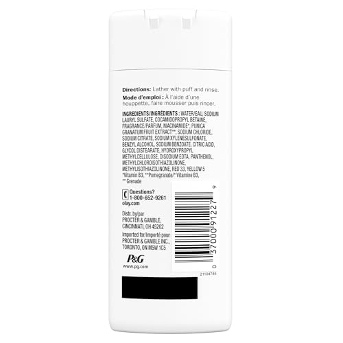 Olay Body Wash for Women, Fresh Radiance, Refreshing & Renewing, Made with Plant Based Cleansers, B3 Botanical Complex, For All Skin Types, Strawberry & Mint Scent, 3.0 fl oz (Pack of 24)