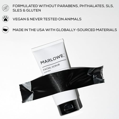 MARLOWE. Skin Care Set, No. 122 Facial Scrub 6 oz & No. 123 Facial Moisturizer 6 oz with Natural Extracts & Antioxidants, Cleanses, Exfoliates, Hydrates & Soothes
