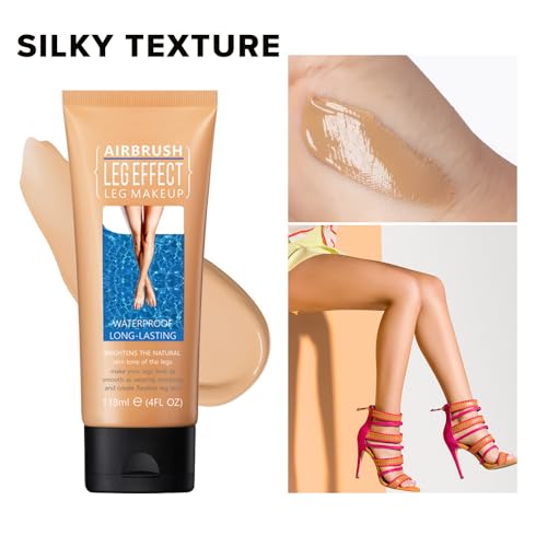 Leg Makeup Waterproof, No Transfer Body Concealer, Coverage for Vein, Scar, Tattoo (#02 Medium Glow, 1Pc)