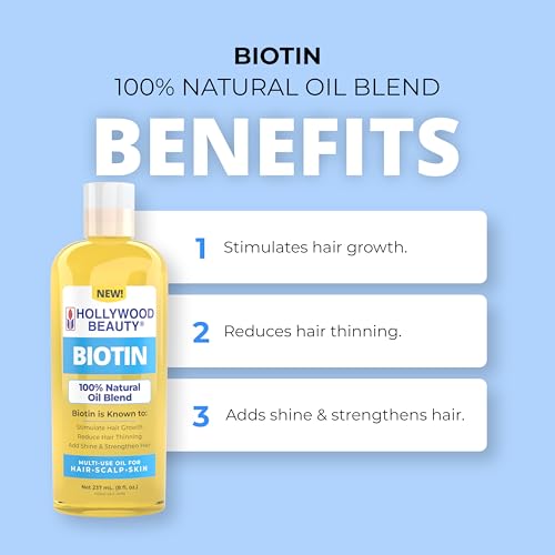 Hollywood Beauty Biotin Oil for Hair, Scalp, and Skin (8 fl oz)