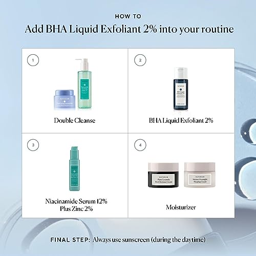Naturium BHA Liquid Exfoliant 2%, Leave-on Face & Skin Care Exfoliating Pore Treatment, with Salicylic Acid & Bioactive Fruit Acids, Packaging May Vary, 4 oz