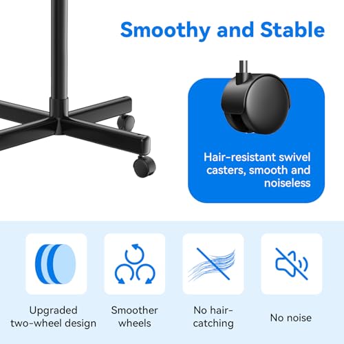 Salon Tray on Wheels,Premium Aluminum Tattoo Tray Rolling Tray with Adjustable Height,Salon Trolley Hairdresser Cart Suitable for Clinic,SPA,Dental