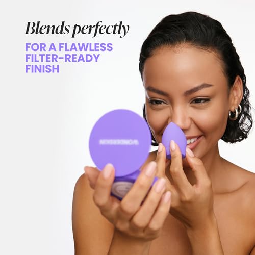 Wonderskin Curve Blender - Patent-Pending Makeup Sponge with Ergonomic Design for Seamless Blending & Contouring ? For Foundation, Creams & Powders
