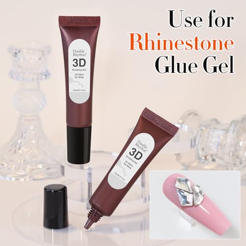 Double Rhythm 0.5 Oz 3D Nail Gel Nail Art Sculpting Gel No Wipe Gel Polish for Nail Designs DIY Nail Art for Drawing, Molding, Sculpture and Decoration (3D Sculpting Gel Clear)
