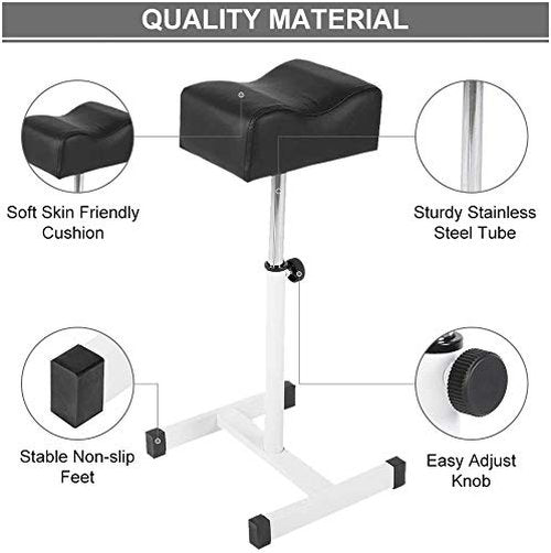 GOTOTOP Adjustable Pedicure Manicure Footrest Stool, Black, Portable Salon Leg Rest Equipment