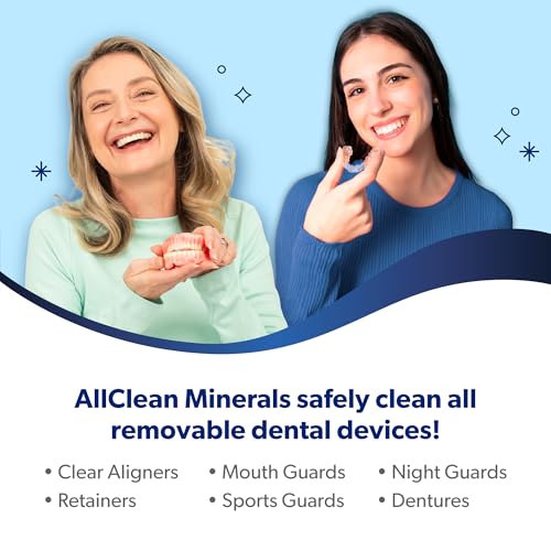 EverSmile AllClean Minerals ? Deep Cleaner for Retainers, Clear Aligners, Invisalign, Dentures, Night & Mouth Guards ? Removes Stains, Odors & Plaque in 3-Minutes ? Up to 120 Uses (300g), 1 Pack