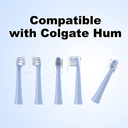 Replacement Toothbrush Heads 10 Pack Compatible with Colgate Hum Connected Smart Battery Electric Toothbrush Head,5 Blue+5 Green