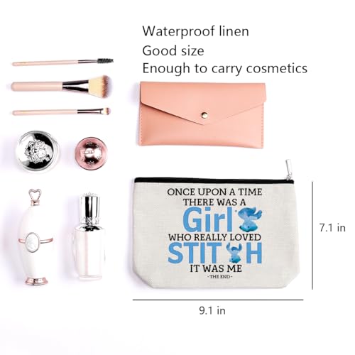 Cartoon Lover Gift Cute Cartoon Themed Cosmetic Make up Bag Travel Makeup Zipper Pouch Bag Birthday Gifts for Women Girls Friends