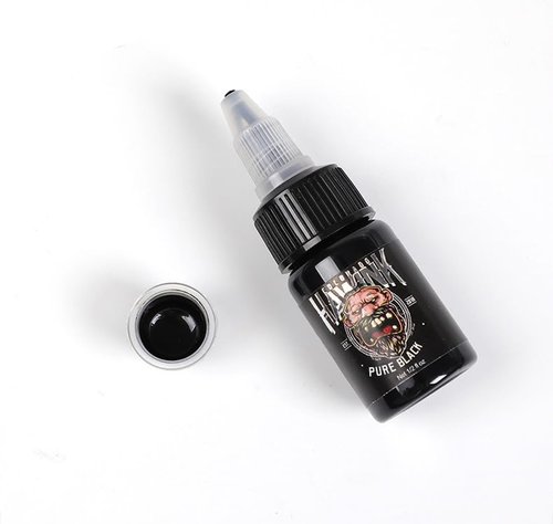 Hawink Tattoo Ink, 1/2oz (15ml) Tattoo Supply Ink USA Vegan Pigment linnig Pure Black TI203-15-001