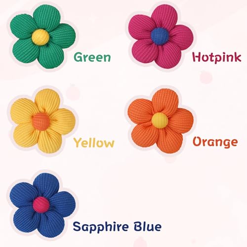 C?LLOT 10PCS Flower Hair Ties,4cm in Diameter Seamless Nylon Bands, Normal Ponytail Holders for Girls,Teens and Women