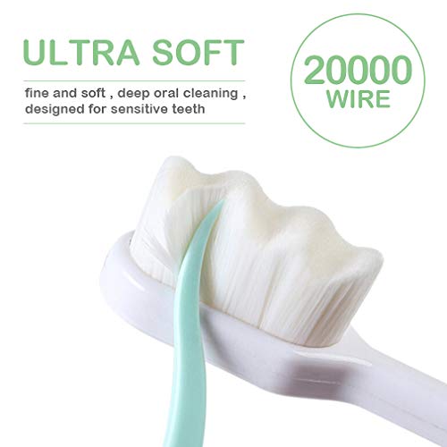 EasyHonor Extra Toothbrush for Sensitive Gums, Micro Fur Manual Toothbrush with 20000 Soft Floss Bristle for Pregnant Women, Elderly, Braces and Gum Recessions, Protect Fragile Gums (6 Pack)