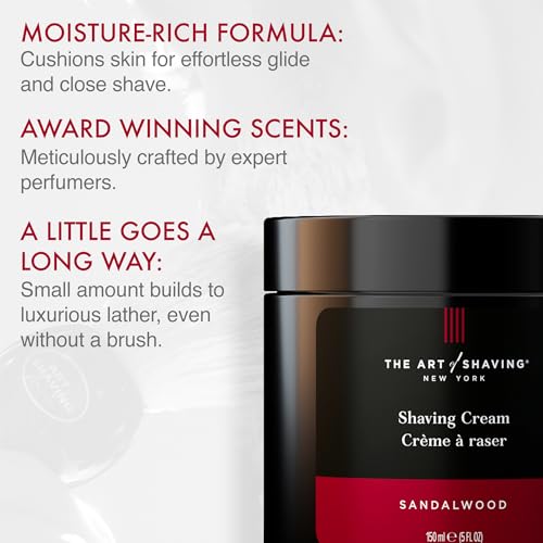 The Art of Shaving Sandalwood Shaving Cream for Men ? Protects Against Irritation and Razor Burn ? Hydrates and Nourishes Dry Skin ? Clinically Tested for Sensitive Skin ? 5 oz