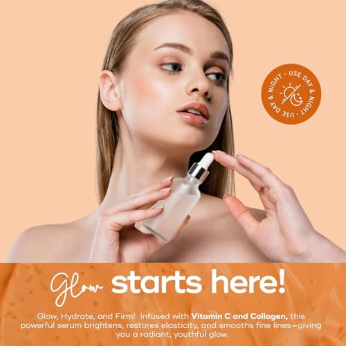Serum & Face Mask Set, Vitamin C & Collagen & Hyaluronic Acid Value Set - Anti-Aging, Hydrating - Clean Beauty Ingredients, Cruelty-Free Korean Skin Care - Set of 3