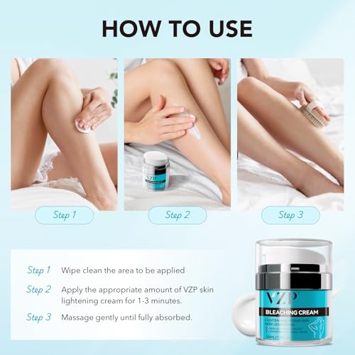 Skin Bleaching Cream, Skin Lightening for Intimate Areas, Moisturizing Cream Contain Vitamin C for Underarm, Armpit, Knees, Elbows, Inner Thighs and Bikini Area (1.7 Fl Oz)