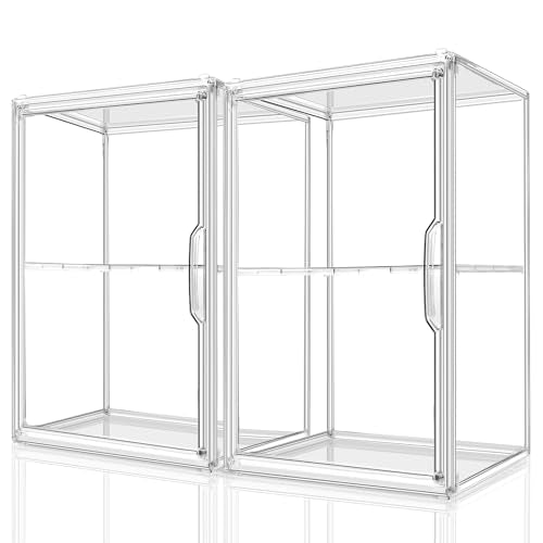 2Pack Makeup Organizer Storage, Large Capactiy Acrylic Bathroom Organizer, Clear Cosmetics Organizer Bins with Division Board for Vanity, Skincare, Countertop Storage and Display Case