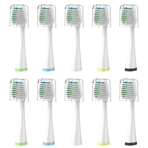 Replacement Toothbrush Heads for Waterpik Complete Care 5.0/9.0 (CC-01/WP-861), with Covers, 10 Count, White