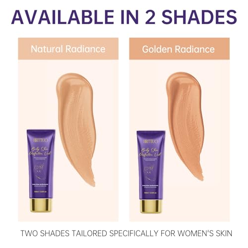 Body Coverage Perfector, Waterproof Leg & Body Makeup for Tattoo & Scar Cover Up, No Transfer Coverage Concealer with Brush, All Over Complexion Perfector for All Skin Tones (Golden Radiance)