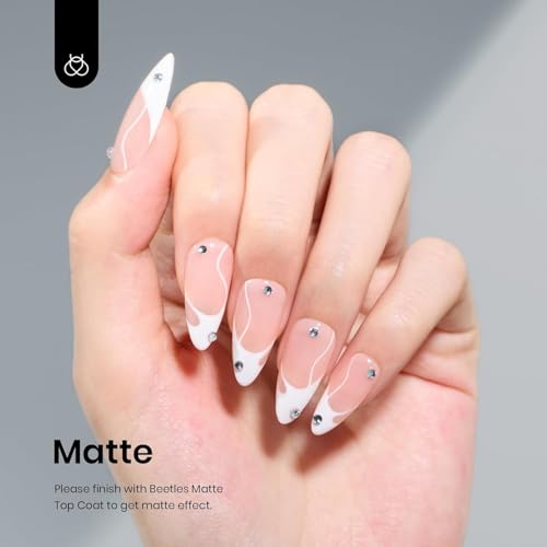 Beetles White Gel Nail Polish,15ml Winter Soak Off UV Gel Polish French Nail Art Manicure Salon DIY Design at Home Gift for Women