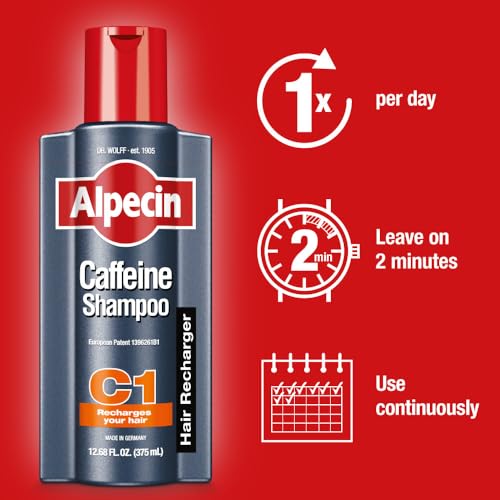 Alpecin C1 Caffeine Shampoo 12.68 fl oz I Hair Performance Enhancer I Promotes Natural Hair Growth and Thickness I Energizes Scalp