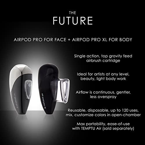 TEMPTU Airpod Pro - Reusable, Refillable, Makeup Cartridge For Custom Blending & Mixing Colors ? Premium, Professional Airbrush Makeup Accessories - Professional Airbrush Equipment
